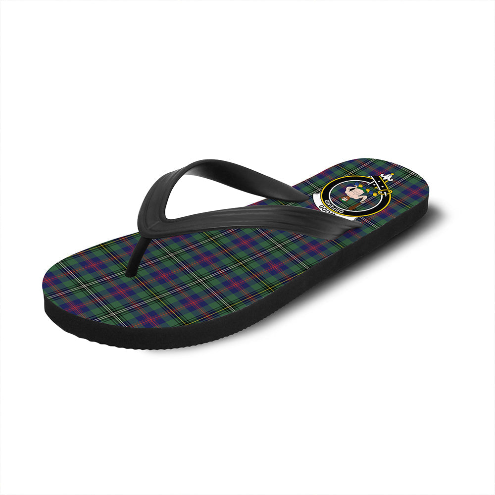 Wood Modern Tartan Crest Flip Flop