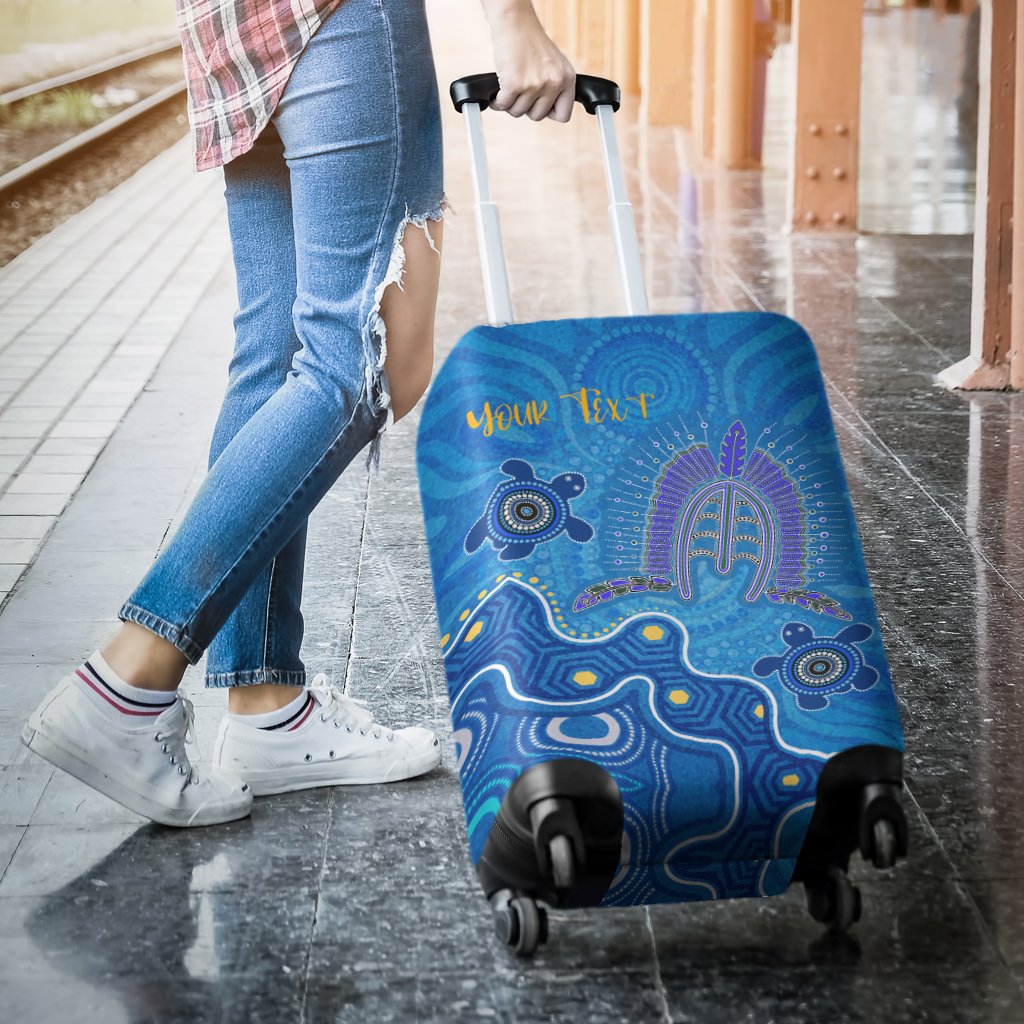 Torres Strait Personalised Luggage Covers - Dhari And Turtle