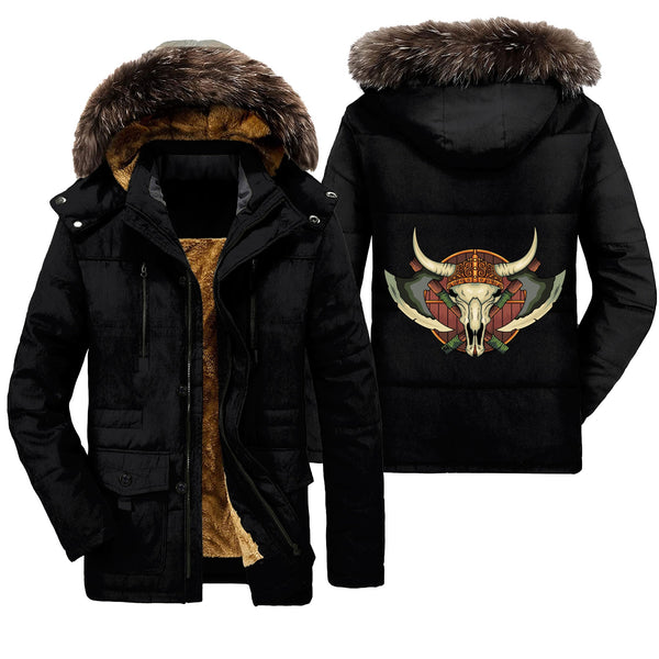 Viking Parka Jacket Yak Skull And Equipment