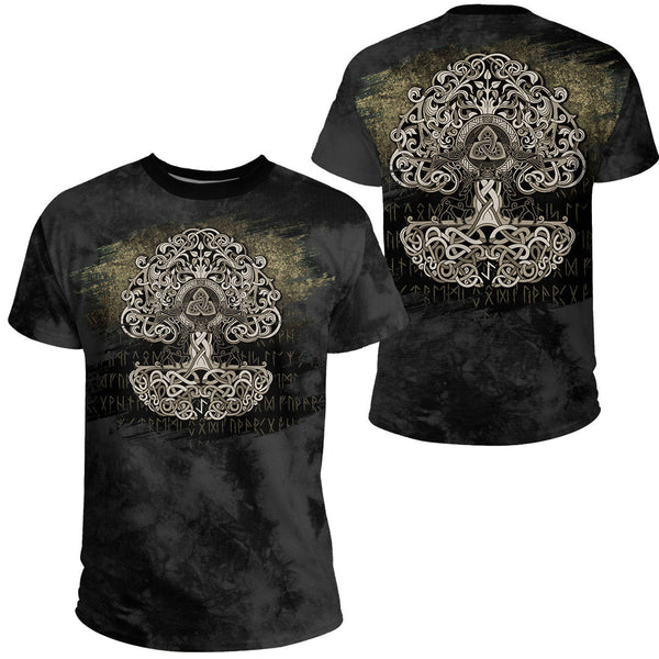 Viking T-Shirt Yggdrasil Norse Viking Tree of Life Celtic Knotwork