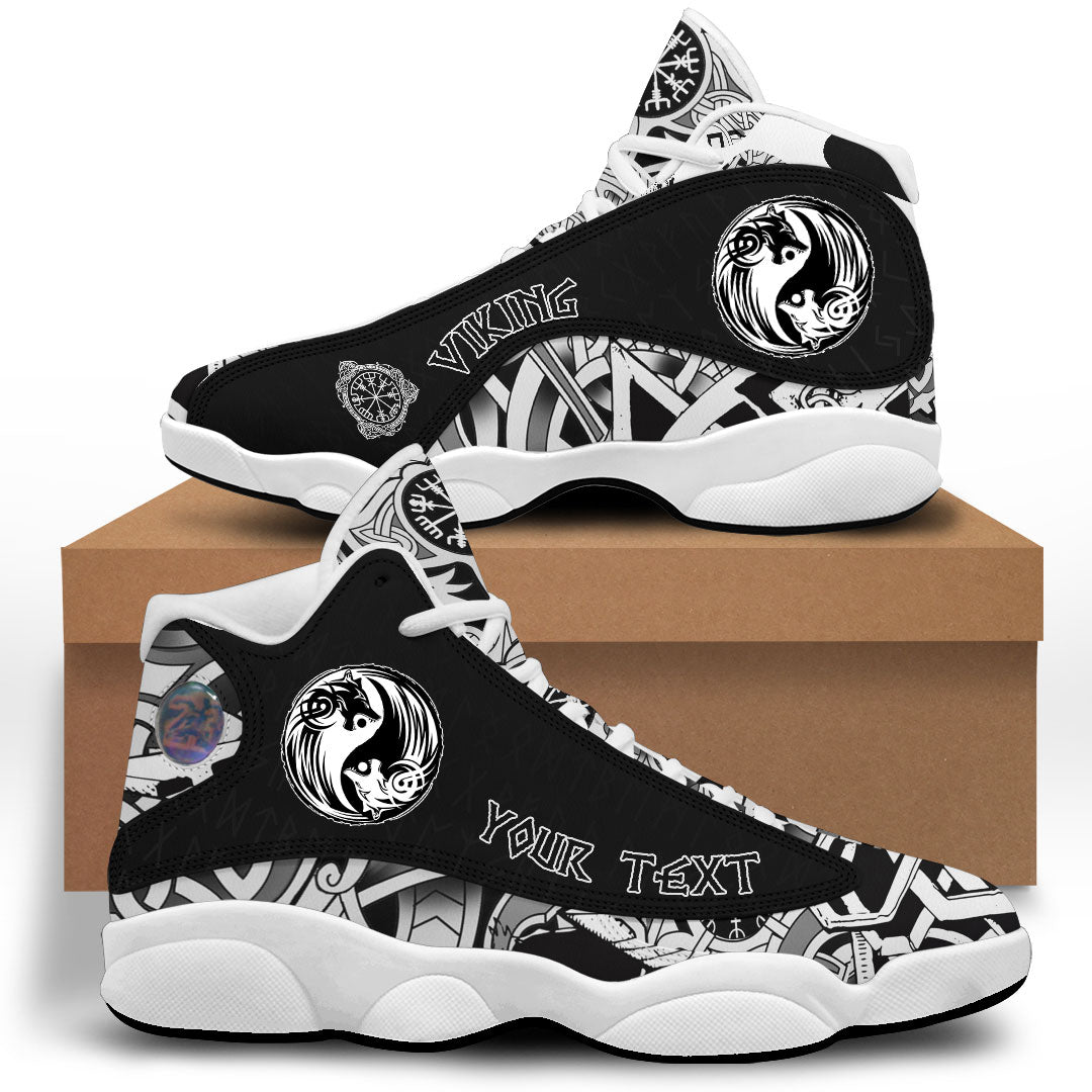 Custom Viking Sneaker J13 Yin And Yang Wolf Swallowing Of The Sun