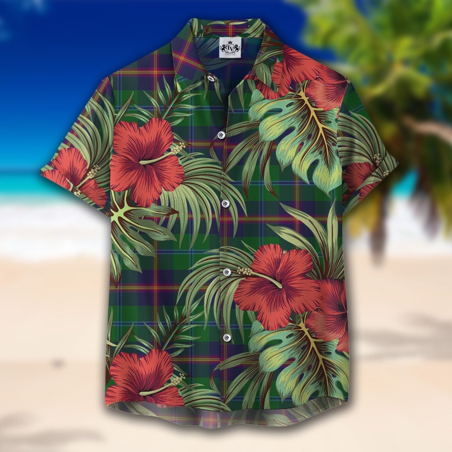 Scottish Tartan Young Clan Hawaiian Shirt Hibiscus - Tropical Garden Style