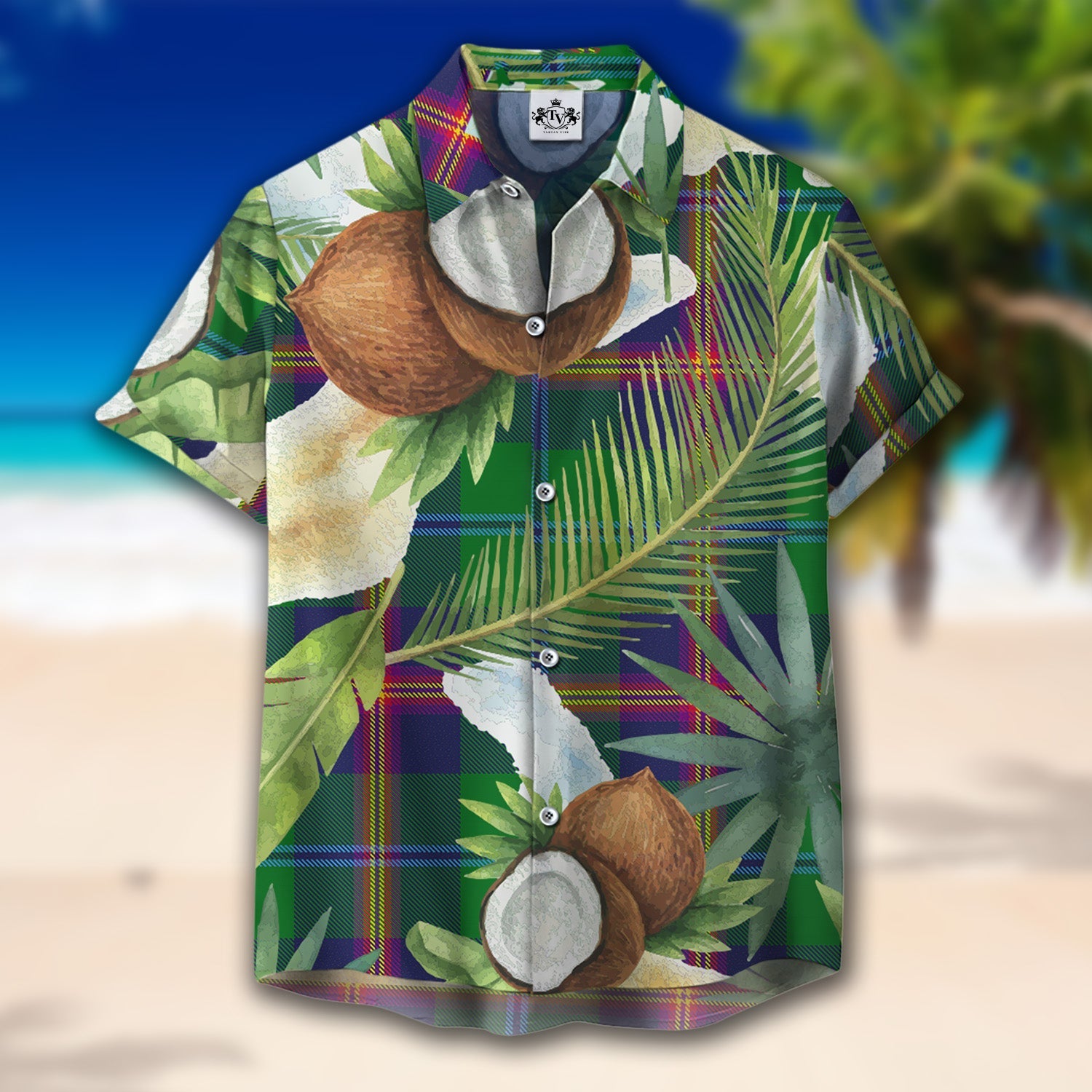 Scottish Tartan Young Modern Clan Hawaiian Shirt Hibiscus - Tropical Garden Style