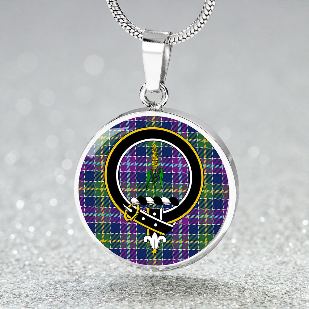 Scottish Tartan Yule Modern Clan Circle Necklace Classic Style
