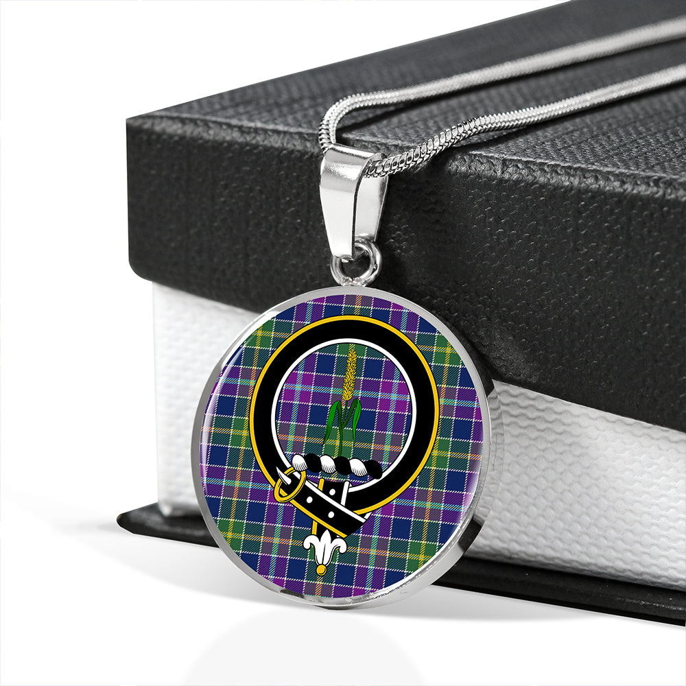 Scottish Tartan Yule Modern Clan Circle Necklace Classic Style