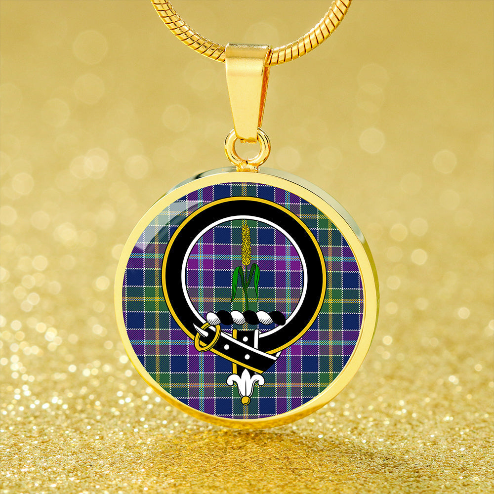 Scottish Tartan Yule Modern Clan Circle Necklace Classic Style