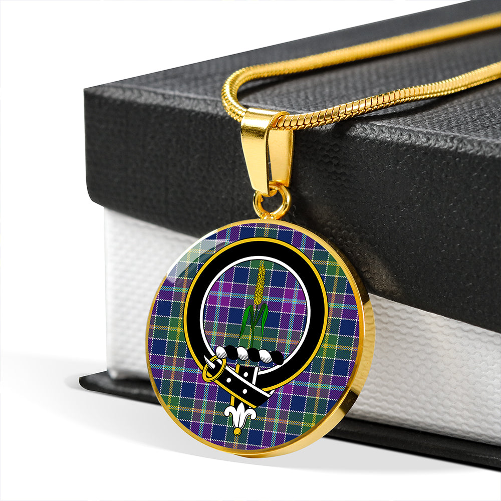 Scottish Tartan Yule Modern Clan Circle Necklace Classic Style