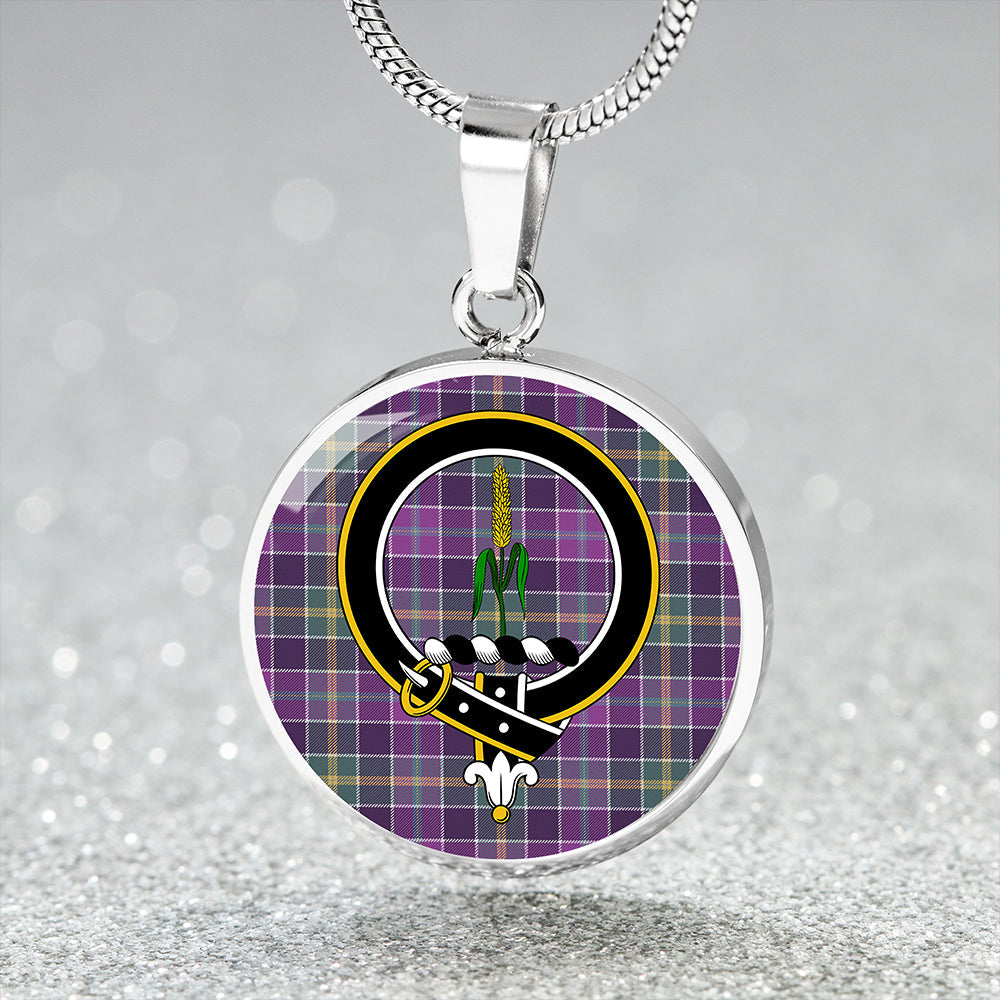 Scottish Tartan Yule Weathered Clan Circle Necklace Classic Style