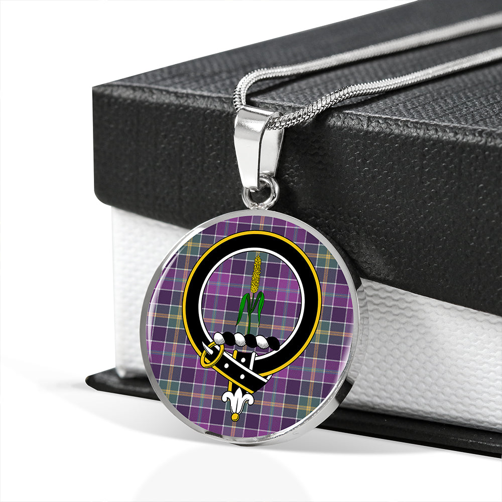 Scottish Tartan Yule Weathered Clan Circle Necklace Classic Style
