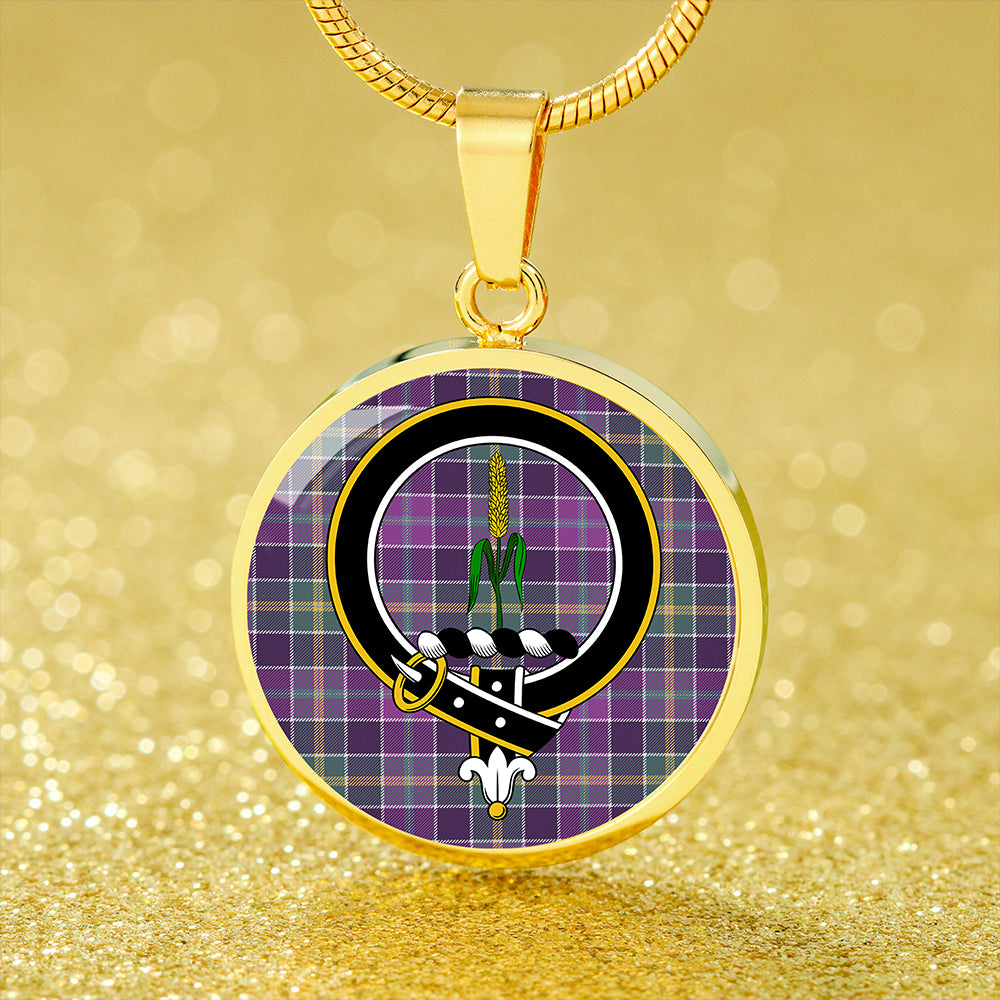Scottish Tartan Yule Weathered Clan Circle Necklace Classic Style