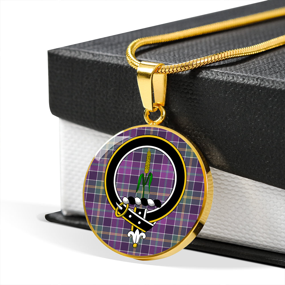 Scottish Tartan Yule Weathered Clan Circle Necklace Classic Style