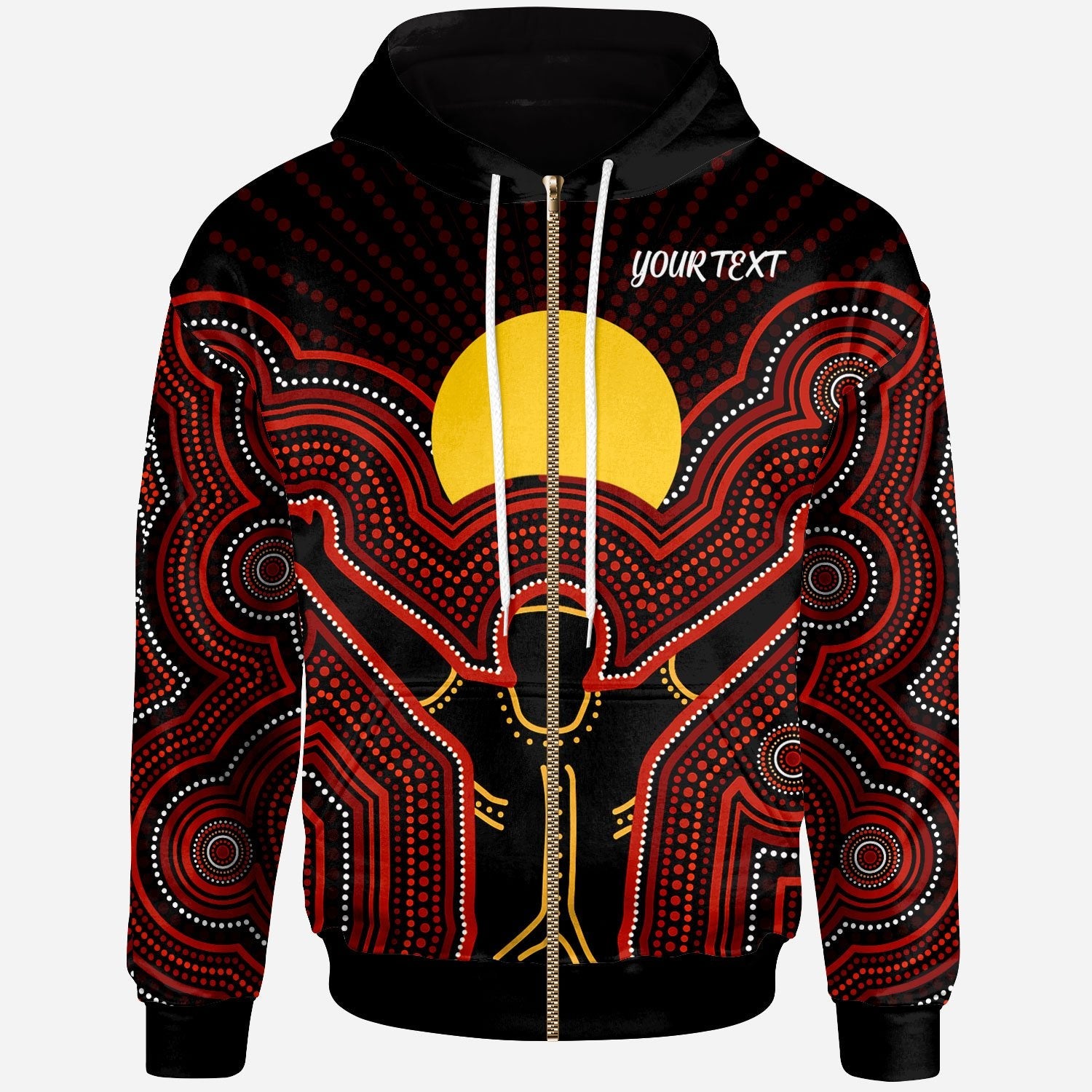 Aboriginal Personalised Zip Hoodie - The Sun Always Shines