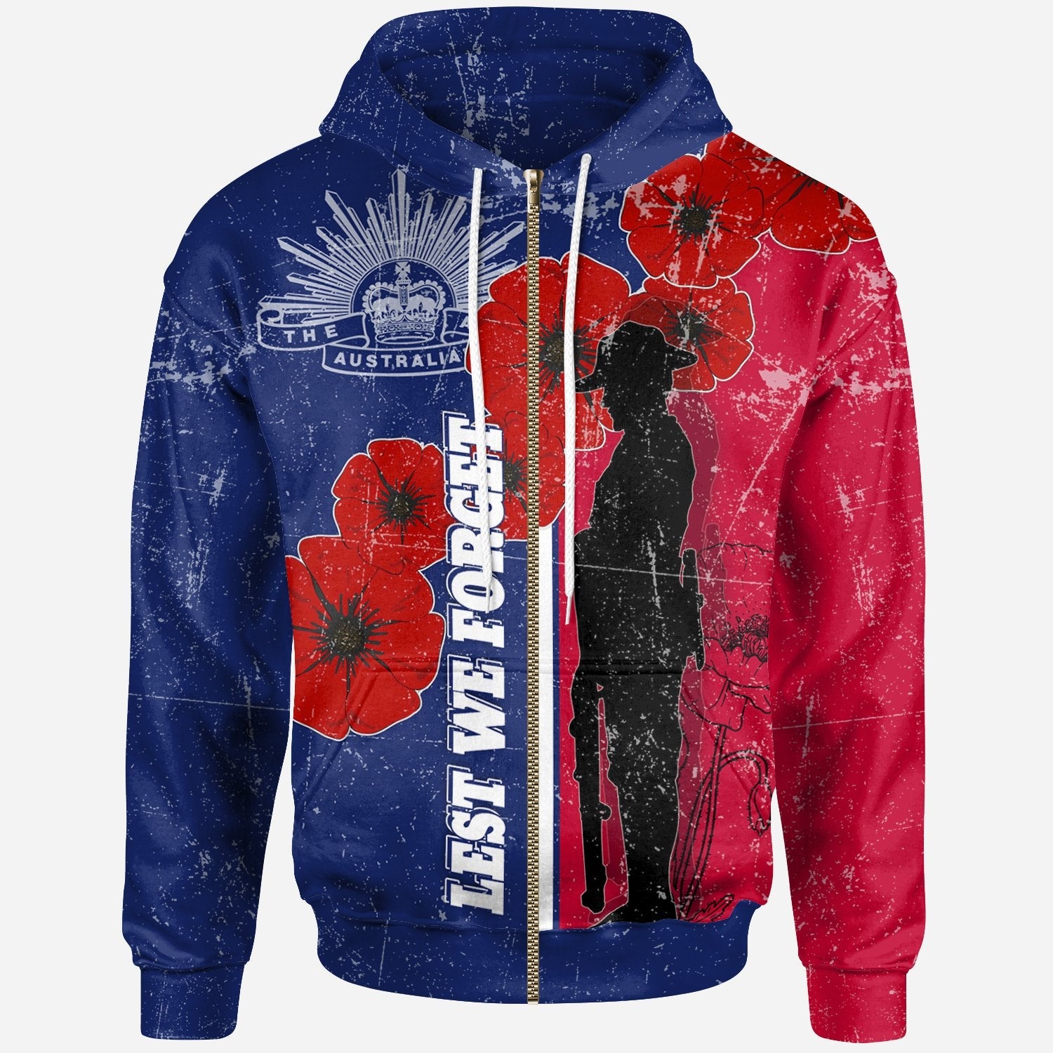 Anzac Day Zip Hoodie - Rememberance