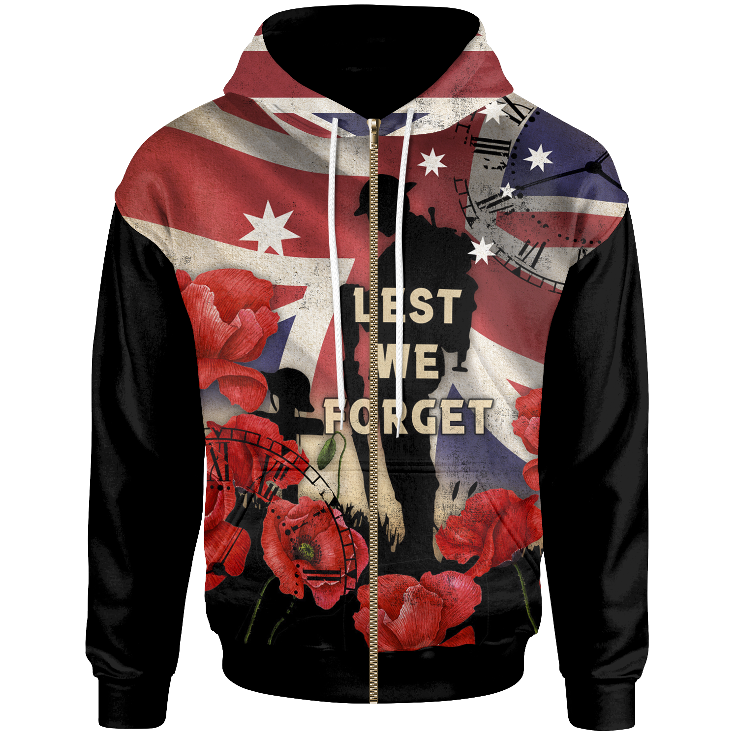 Anzac Zip Hoodie - A Day We Will Never Forget