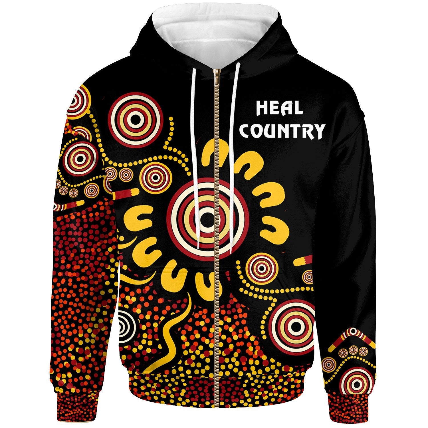 Australia Naidoc Week Zip Hoodie - Naidoc Week 2022 - Heal Country