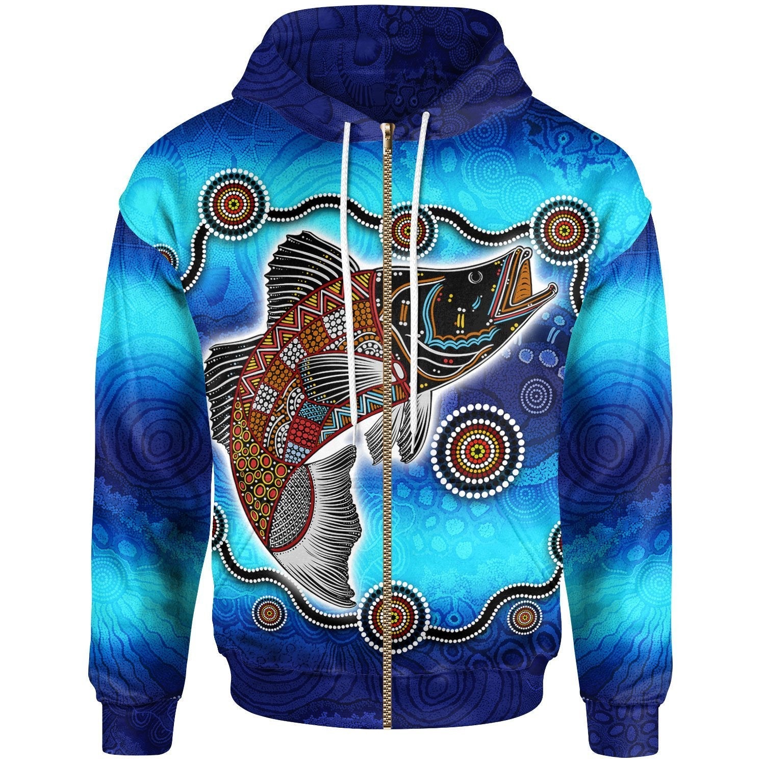 Aboriginal Zip Hoodie - Aboriginal Fishing