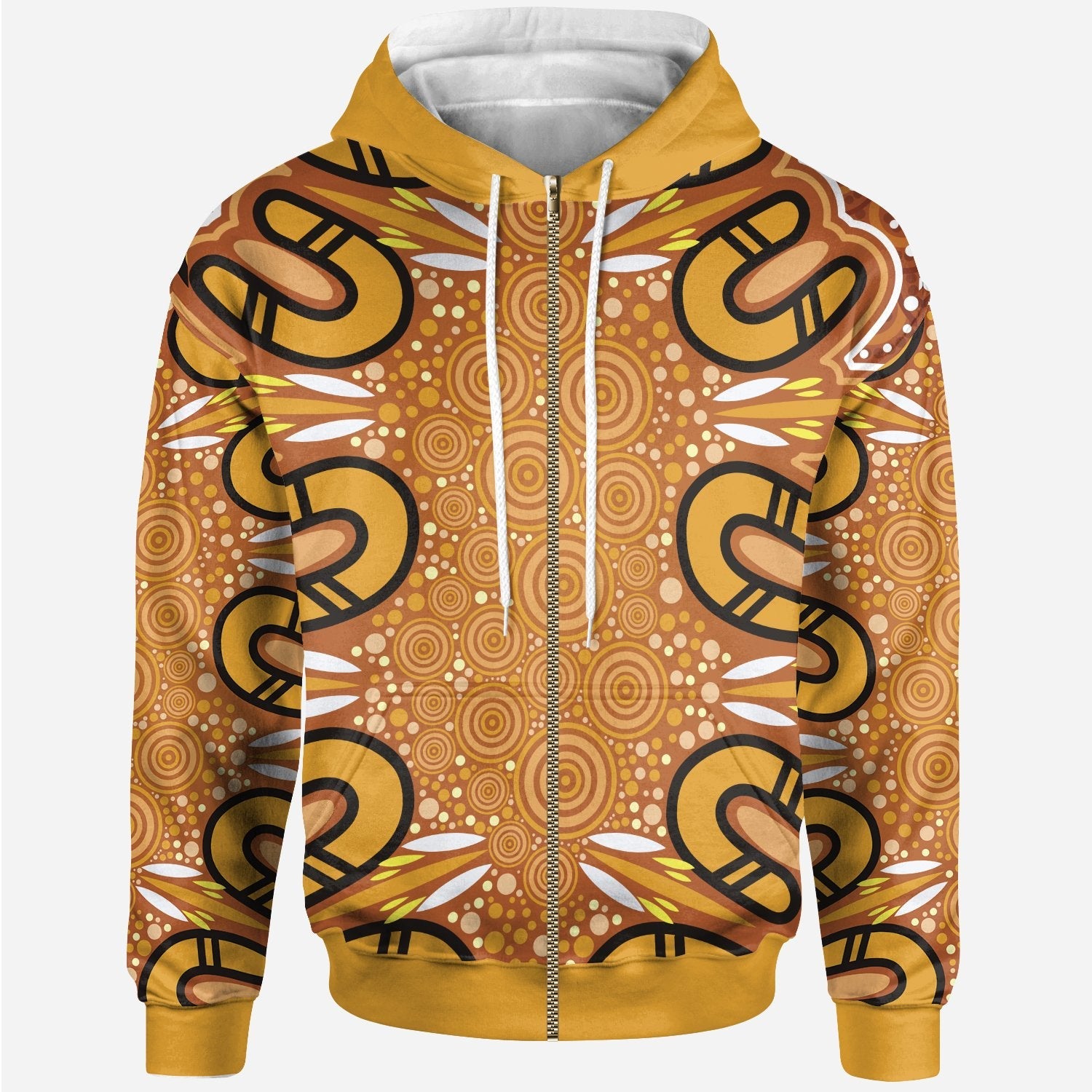 Aboriginal Zip Hoodie - Indigenous Art Patterns Ver03