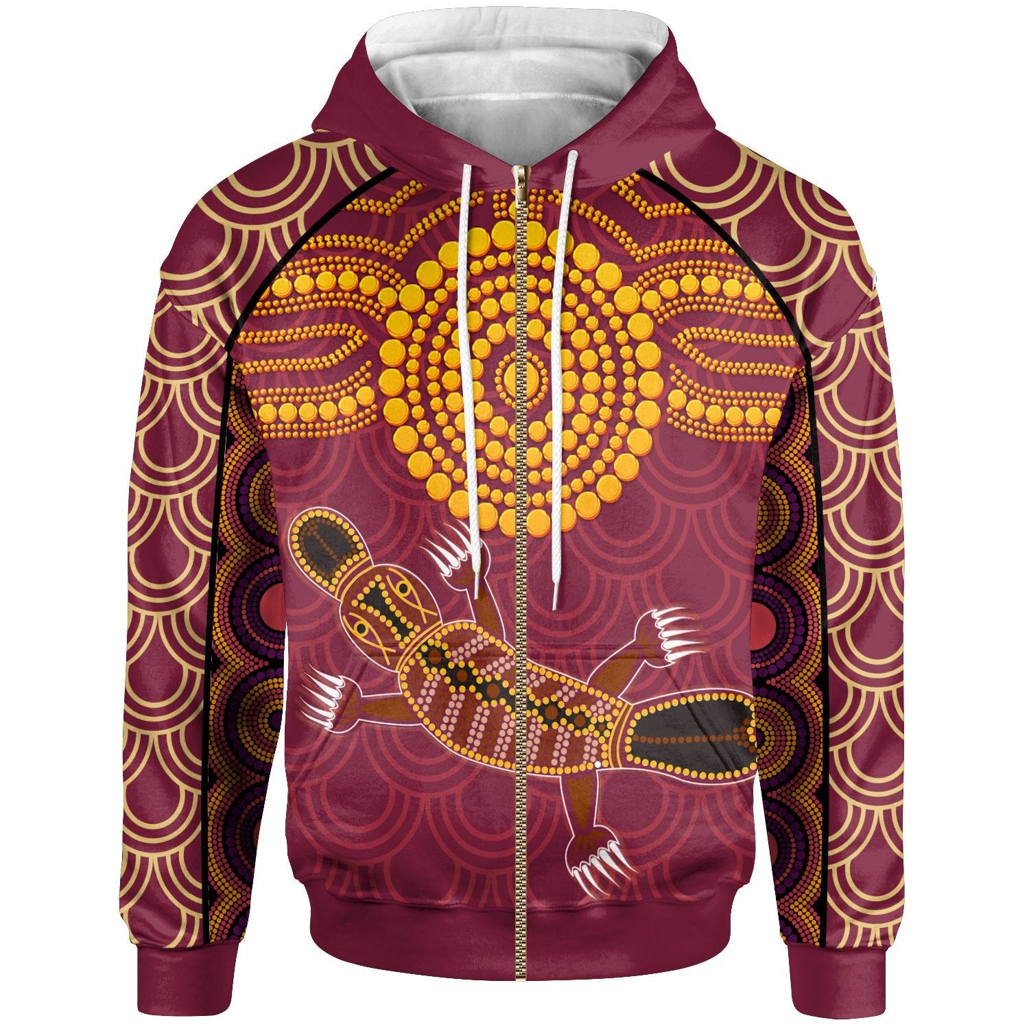 Aboriginal Zip Hoodie - Aboriginal Platypus