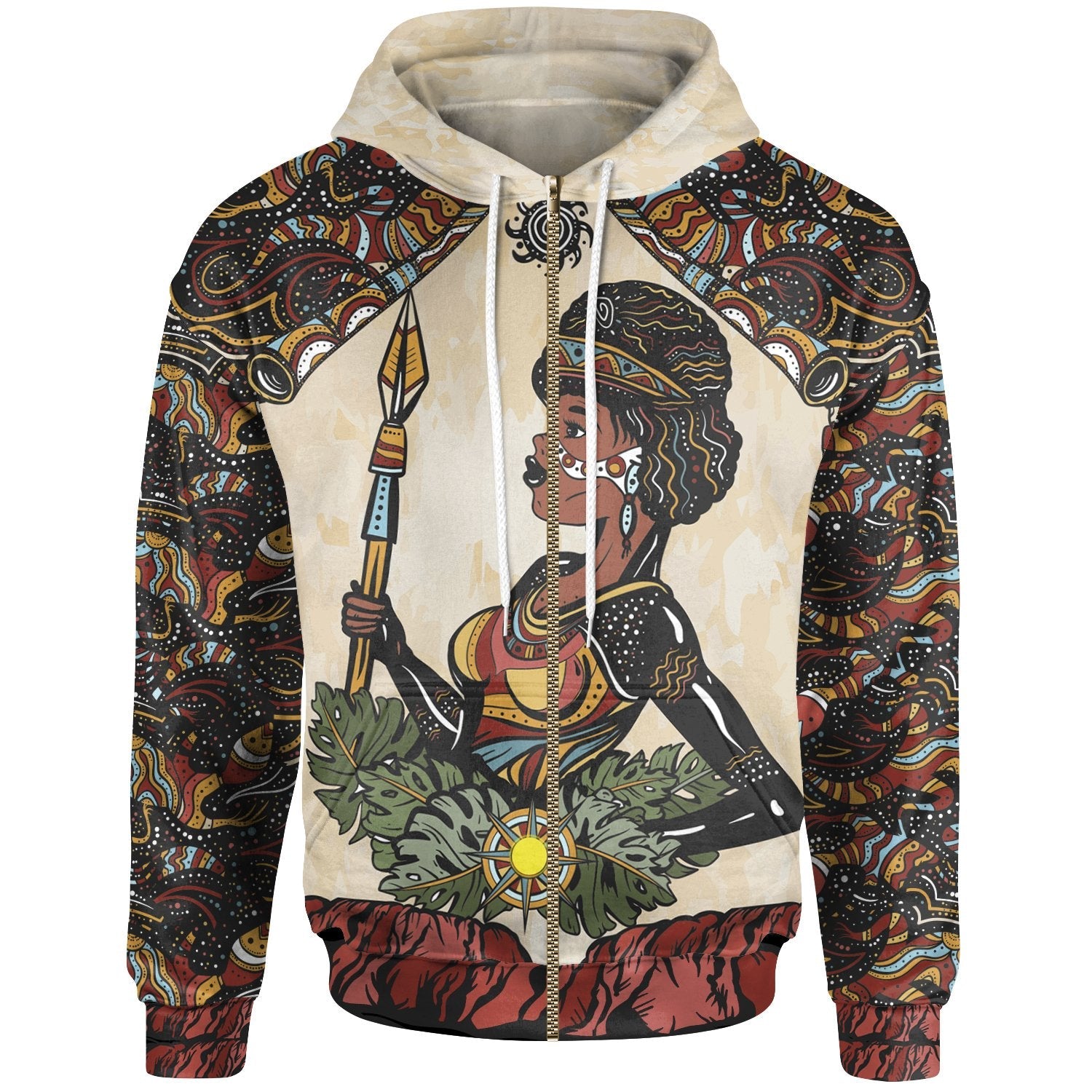 (Custom Text) Zip Hoodie - Aboriginal Women