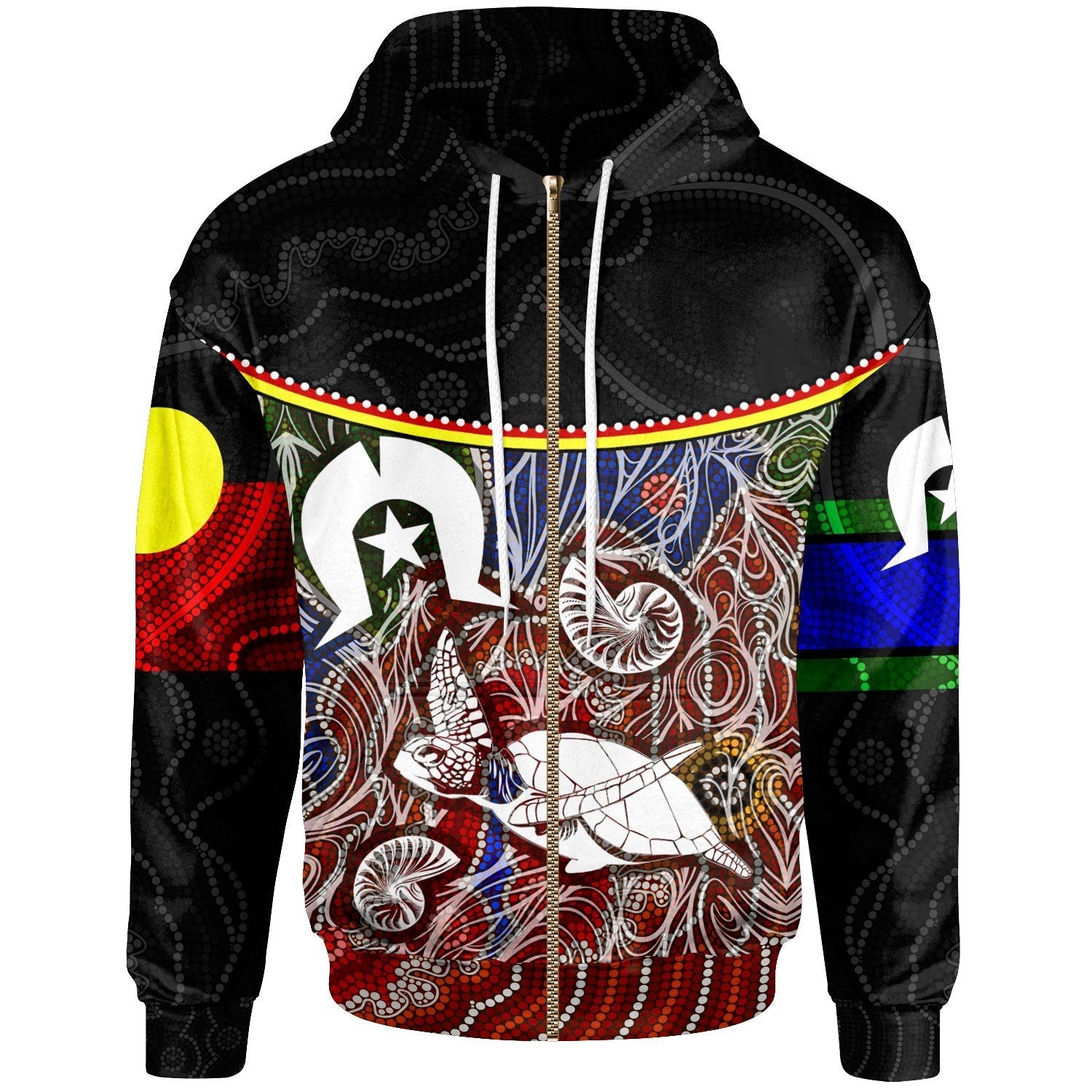 Zip Hoodie - Aboriginal Dot In Naidoc Week Style