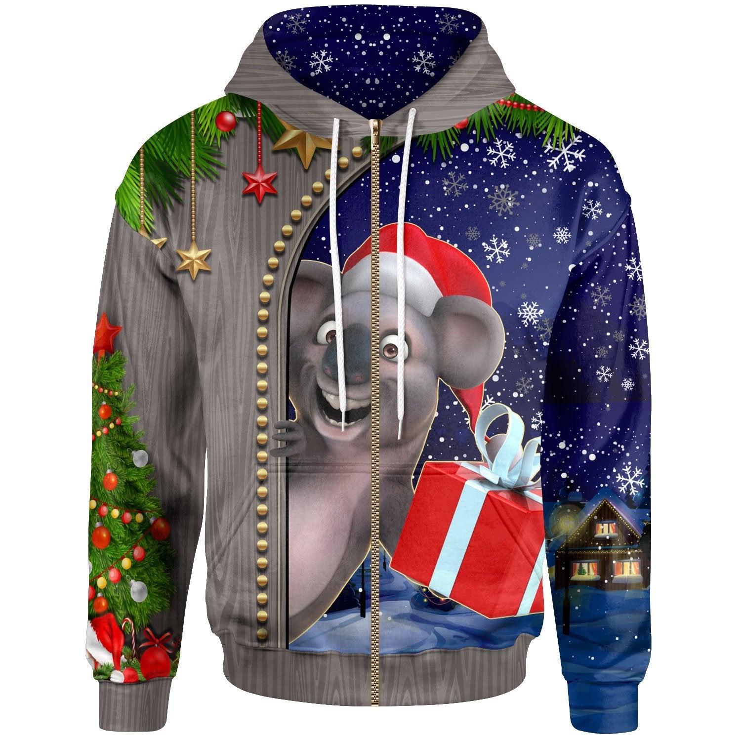 Christmas Zip Hoodie - Fun Koala Christmas