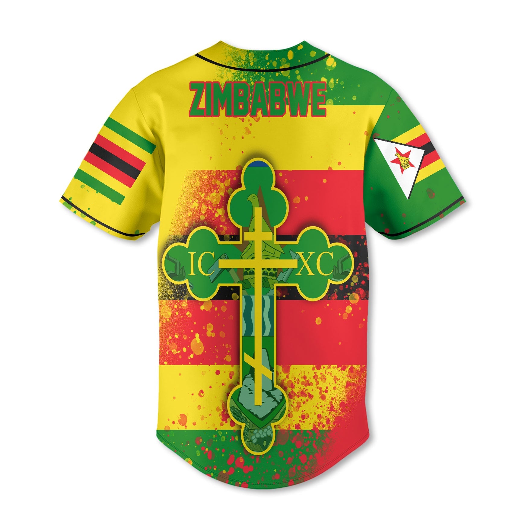 Zimbabwe Baseball Jersey Flag & Coat Of Arms Orthodox Style