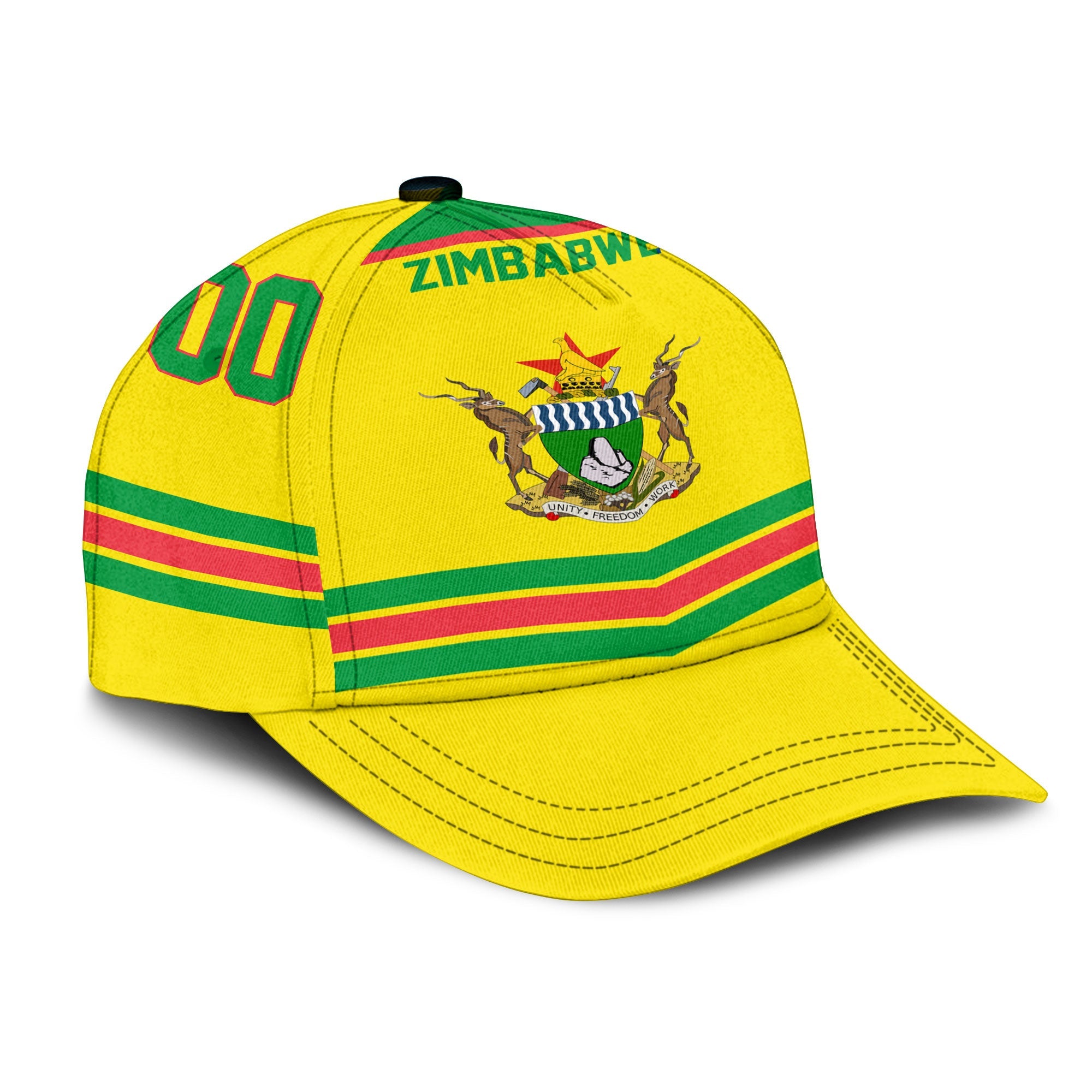 Zimbabwe Classic Cap Flag & Coat Of Arms Hockey Style