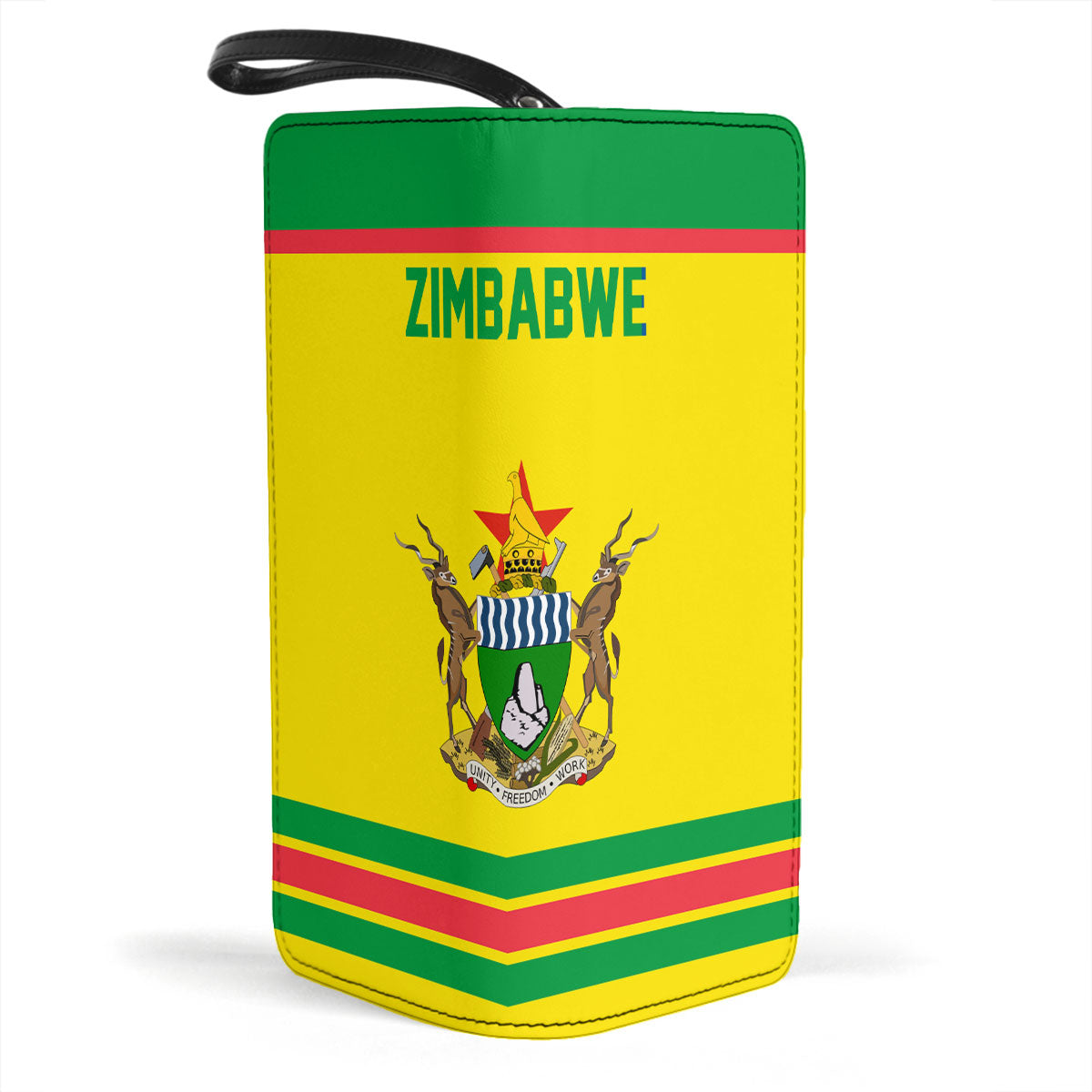 Zimbabwe Clutch Purse Flag & Coat Of Arms Hockey Style