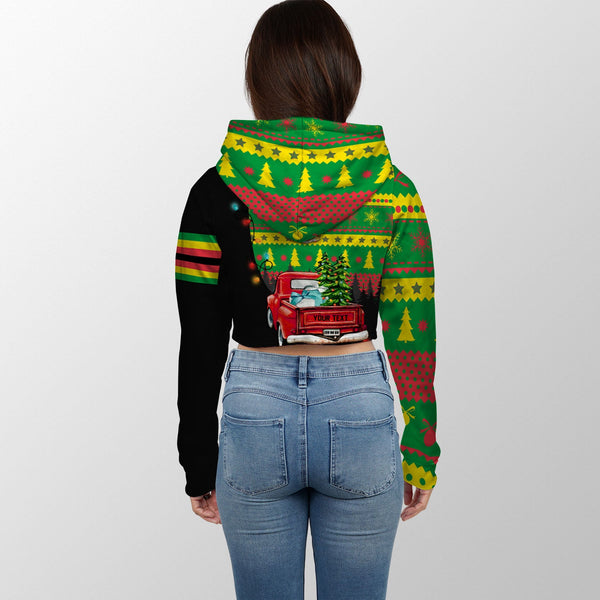 Zimbabwe Crop Hoodie Coat Of Arms Christmas Style