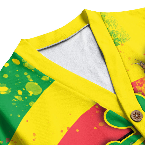 Zimbabwe Fleece Cardigan Flag & Coat Of Arms Orthodox Style