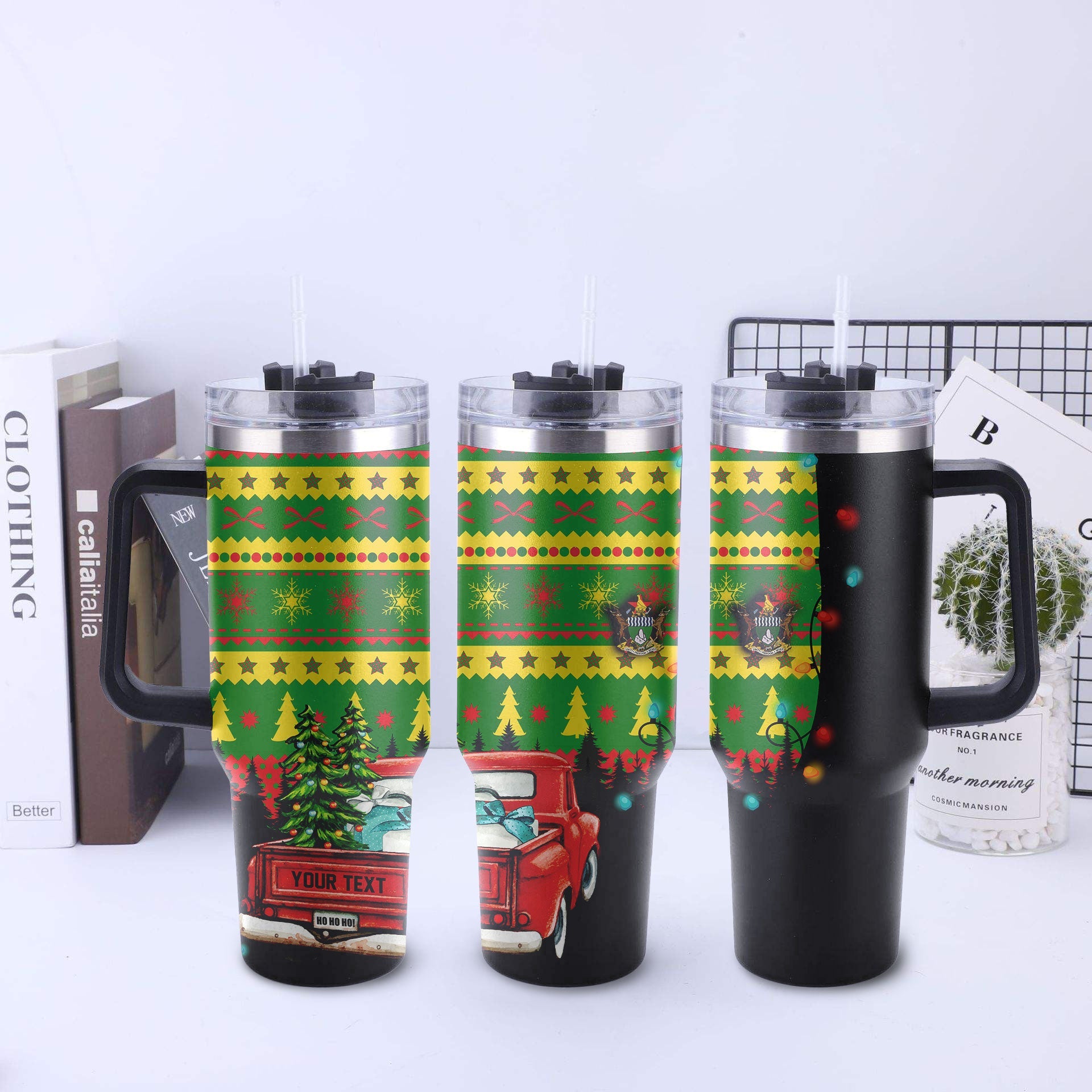 Zimbabwe Handle Tumbler Coat Of Arms Christmas Style