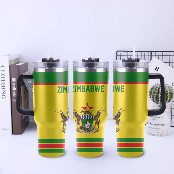 Zimbabwe Handle Tumbler Flag & Coat Of Arms Hockey Style