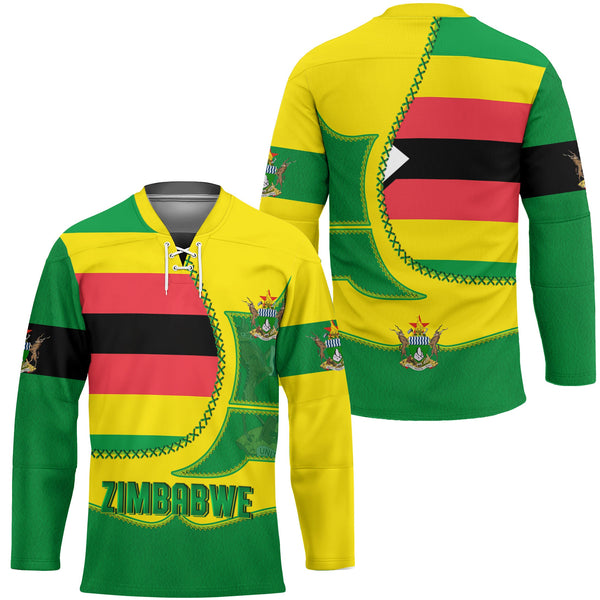 Zimbabwe Hockey Jersey Flag & Coat Of Arms Leather Style