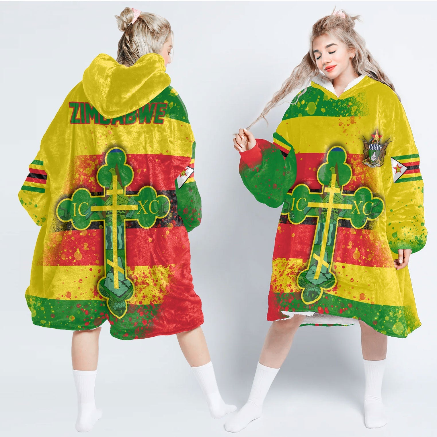 Zimbabwe Snug Hoodie Flag & Coat Of Arms Orthodox Style