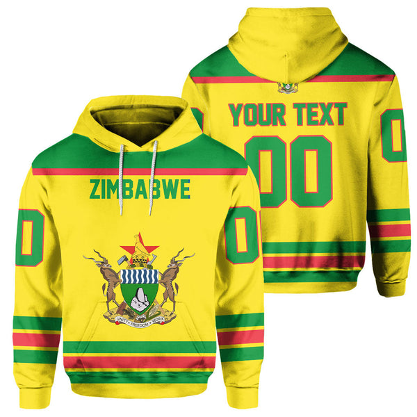 Zimbabwe Hoodie Flag & Coat Of Arms Hockey Style