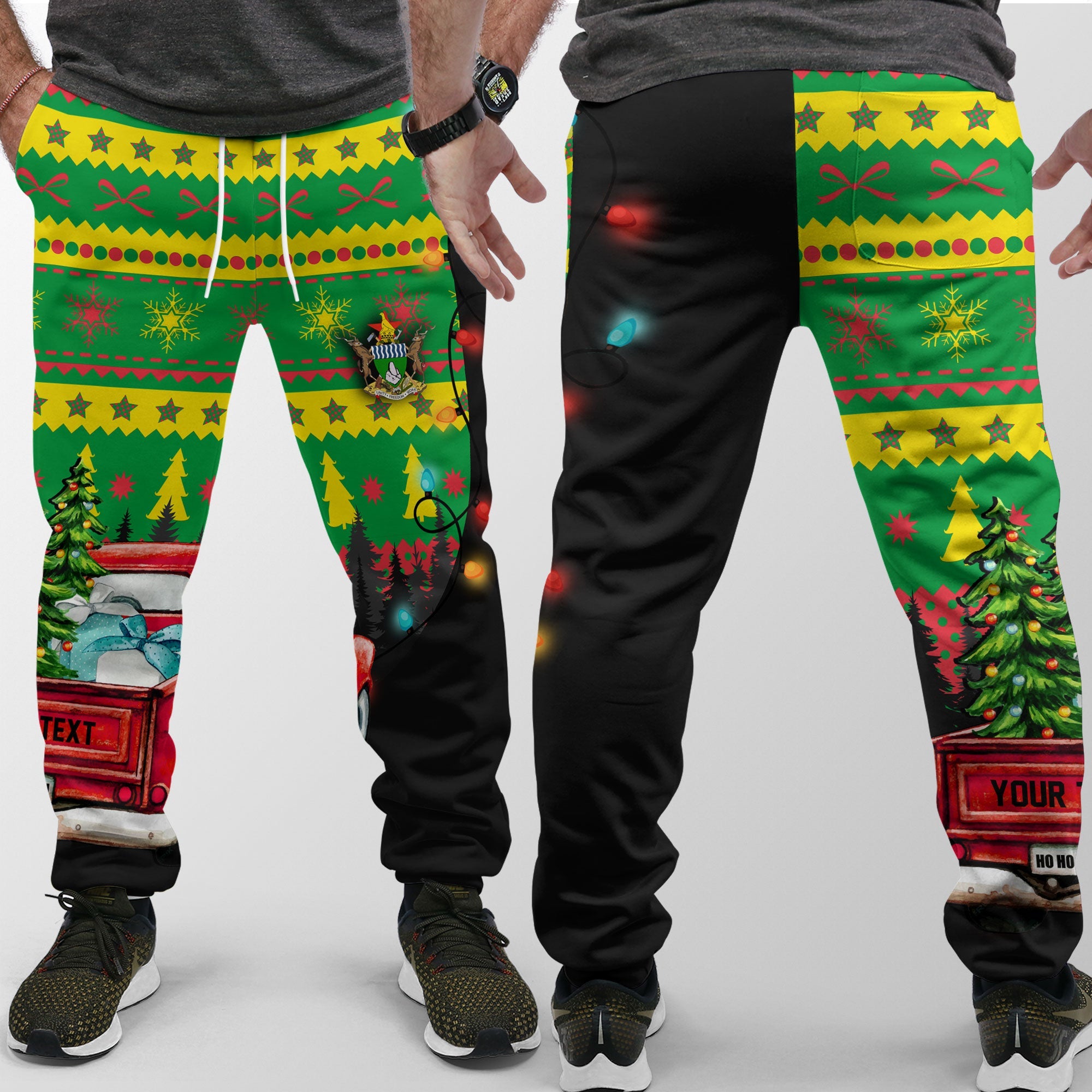 Zimbabwe Jogger Pant Coat Of Arms Christmas Style