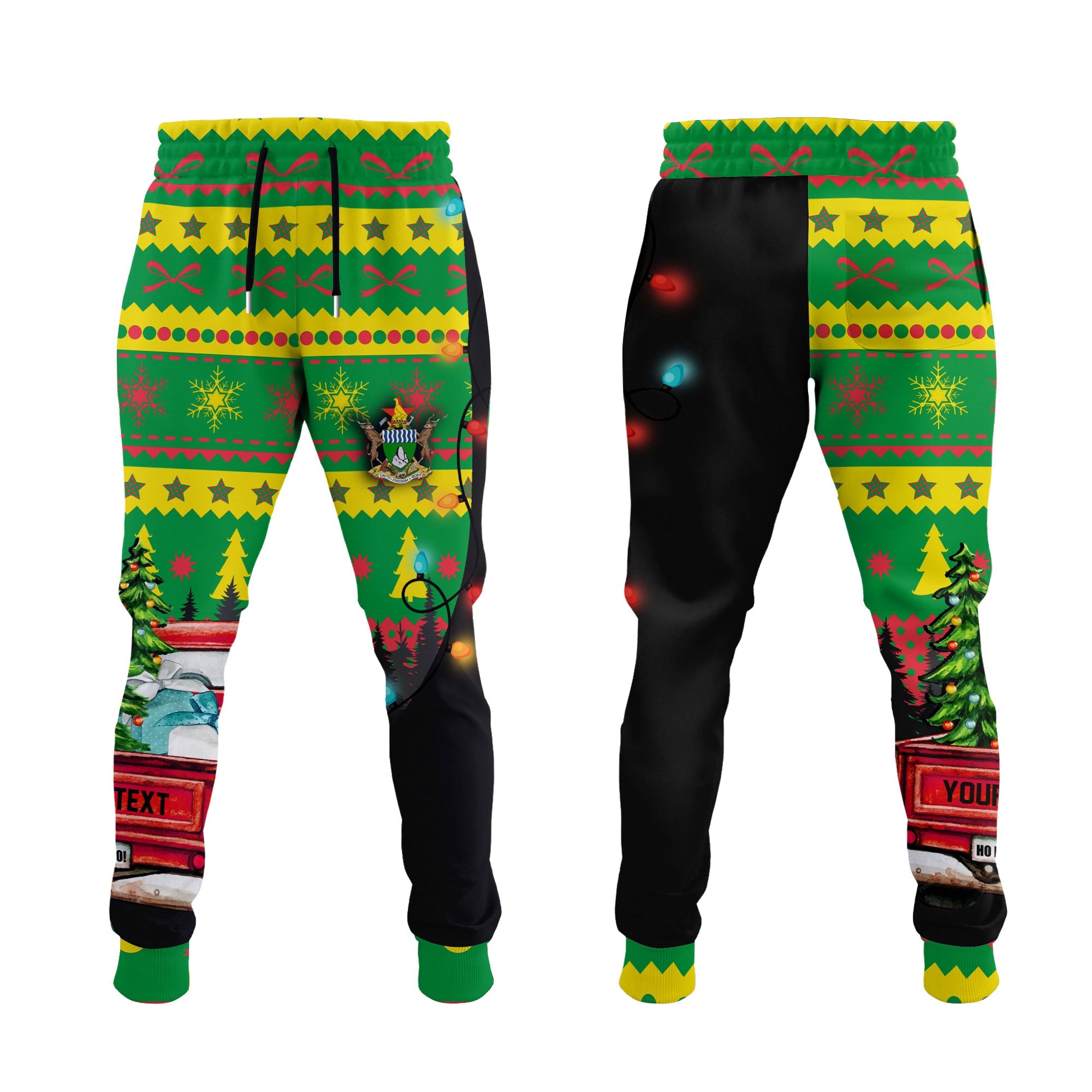 Zimbabwe Jogger Pant Coat Of Arms Christmas Style