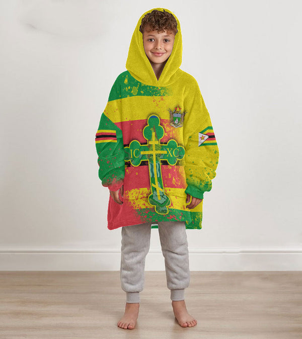 Zimbabwe Kid Snug Hoodie Flag & Coat Of Arms Orthodox Style