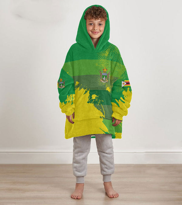 Zimbabwe Kid Snug Hoodie Flag & Coat Of Arms Paint Style