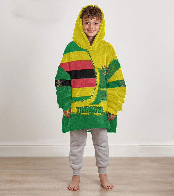 Zimbabwe Kid Snug Hoodie Flag & Coat Of Arms Leather Style