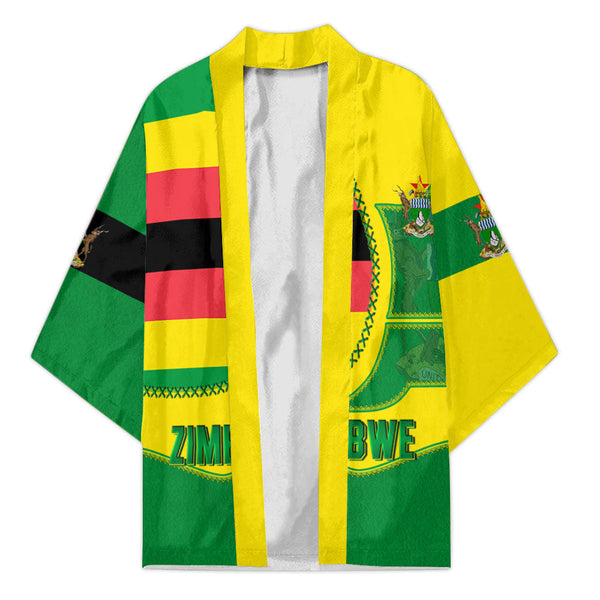 Zimbabwe Kimono Flag & Coat Of Arms Leather Style