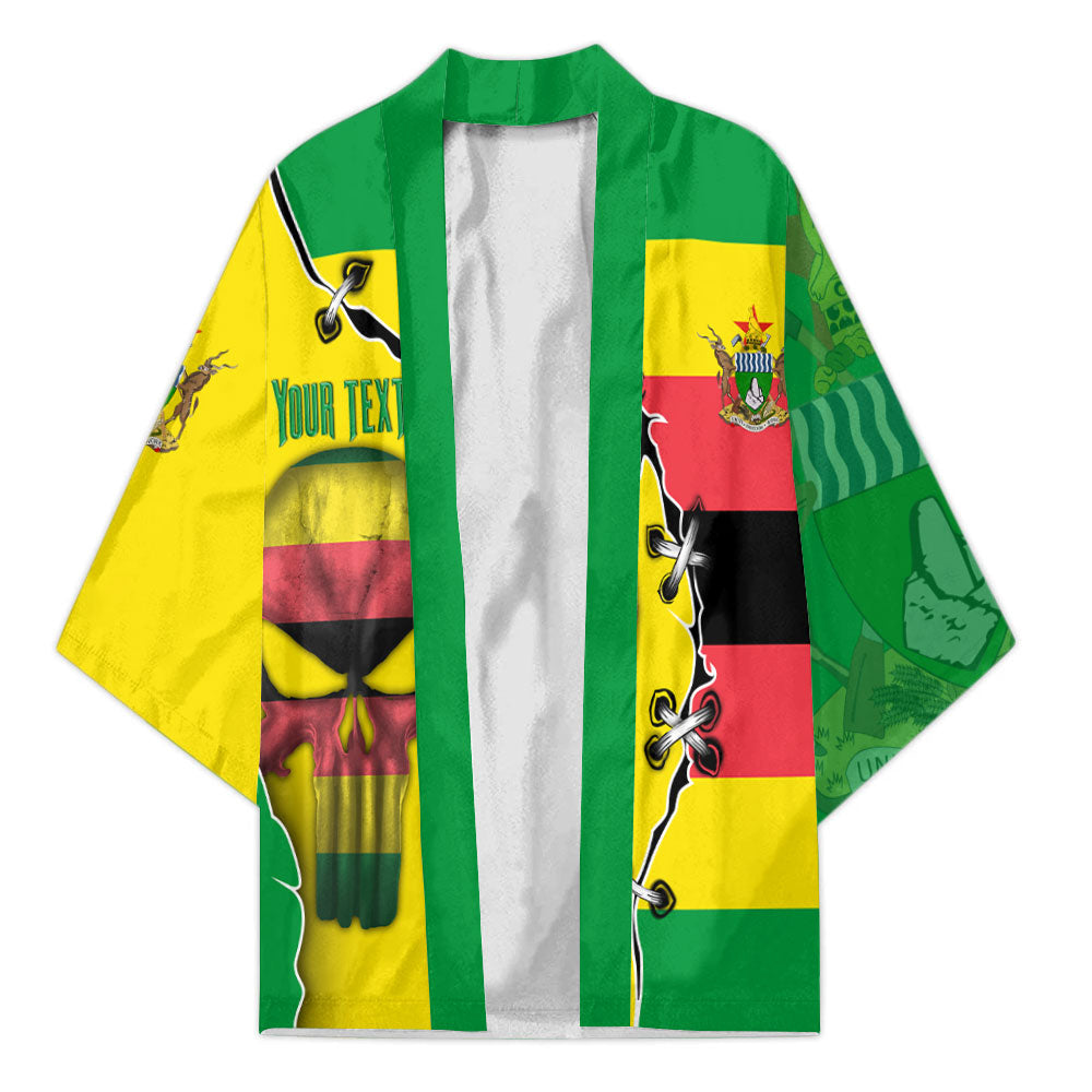 Zimbabwe Kimono Flag & Coat Of Arms Skull Style