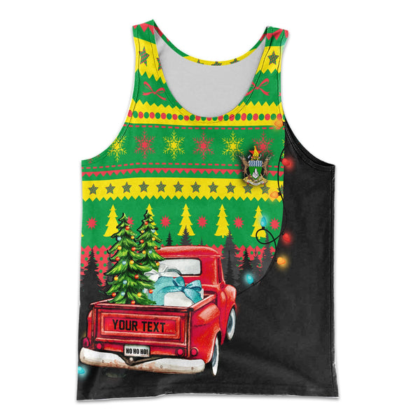 Zimbabwe Men Tank Top Coat Of Arms Christmas Style