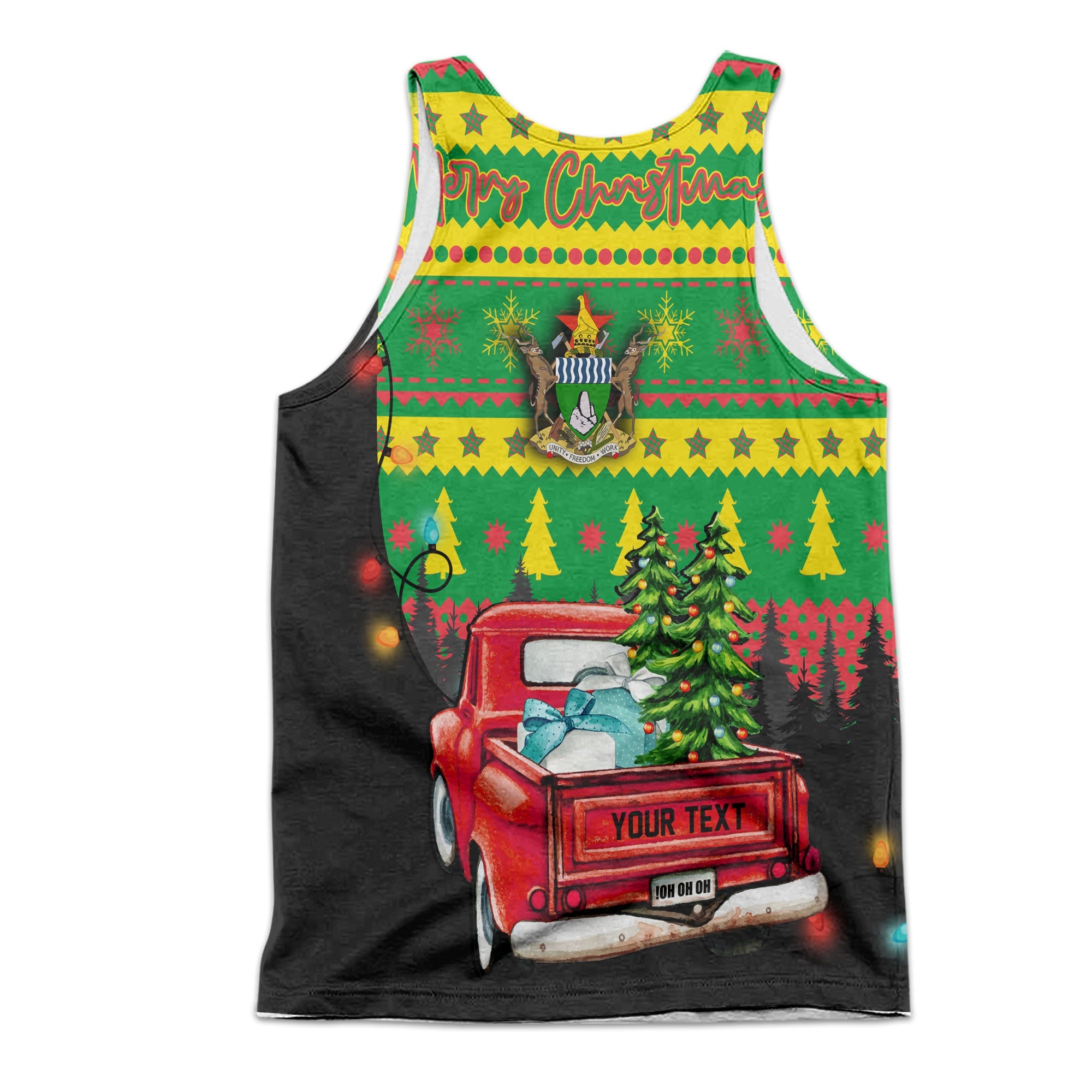 Zimbabwe Men Tank Top Coat Of Arms Christmas Style