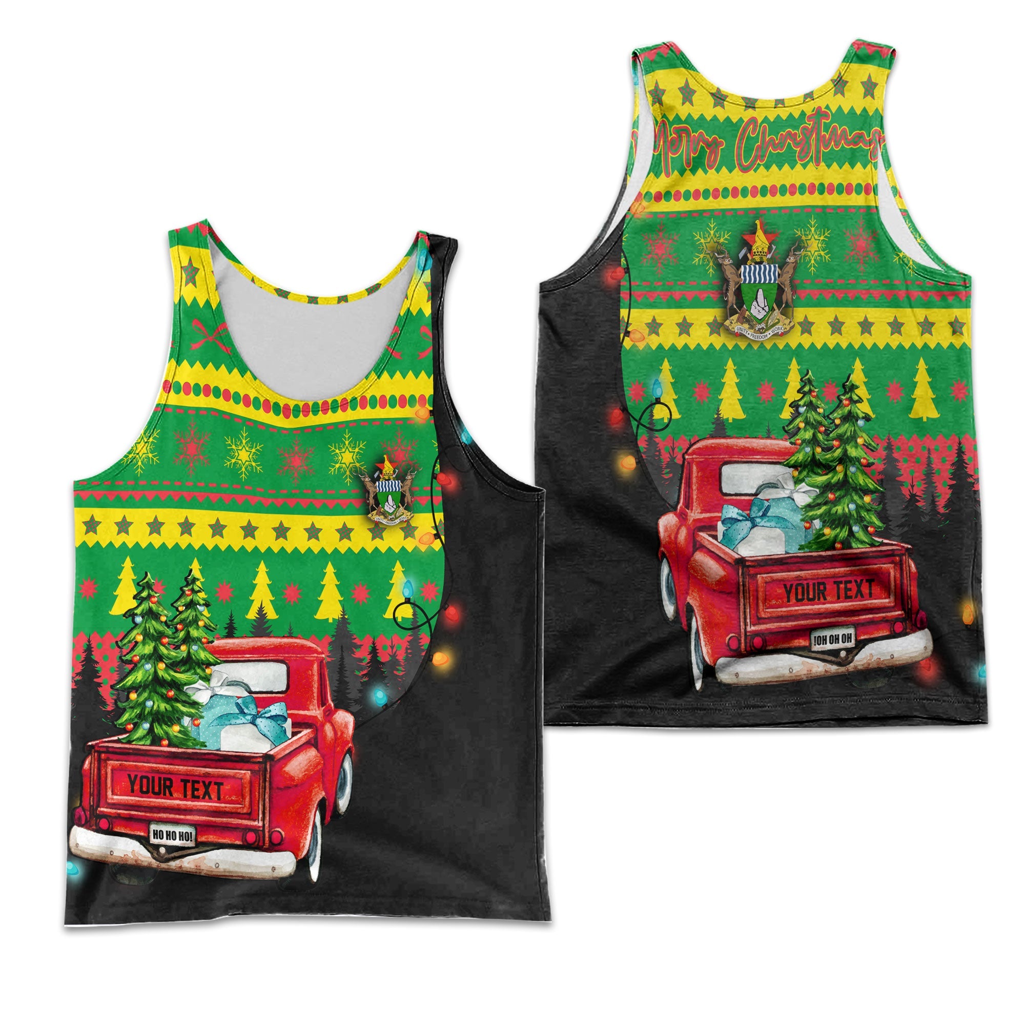 Zimbabwe Men Tank Top Coat Of Arms Christmas Style