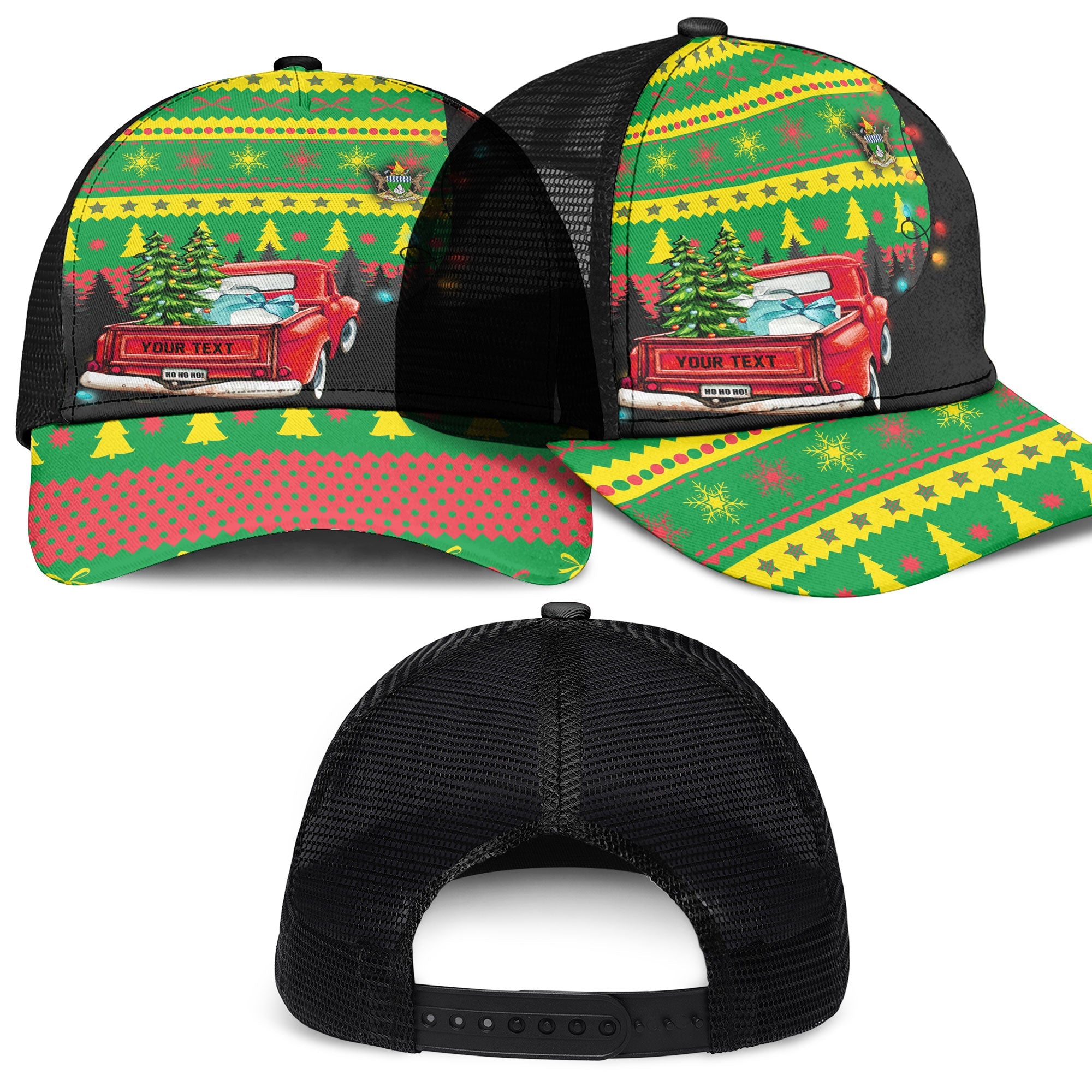 Zimbabwe Mesh Back Cap Coat Of Arms Christmas Style