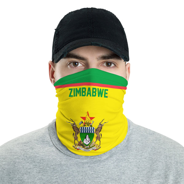 Zimbabwe Neck Gaiter Flag & Coat Of Arms Hockey Style