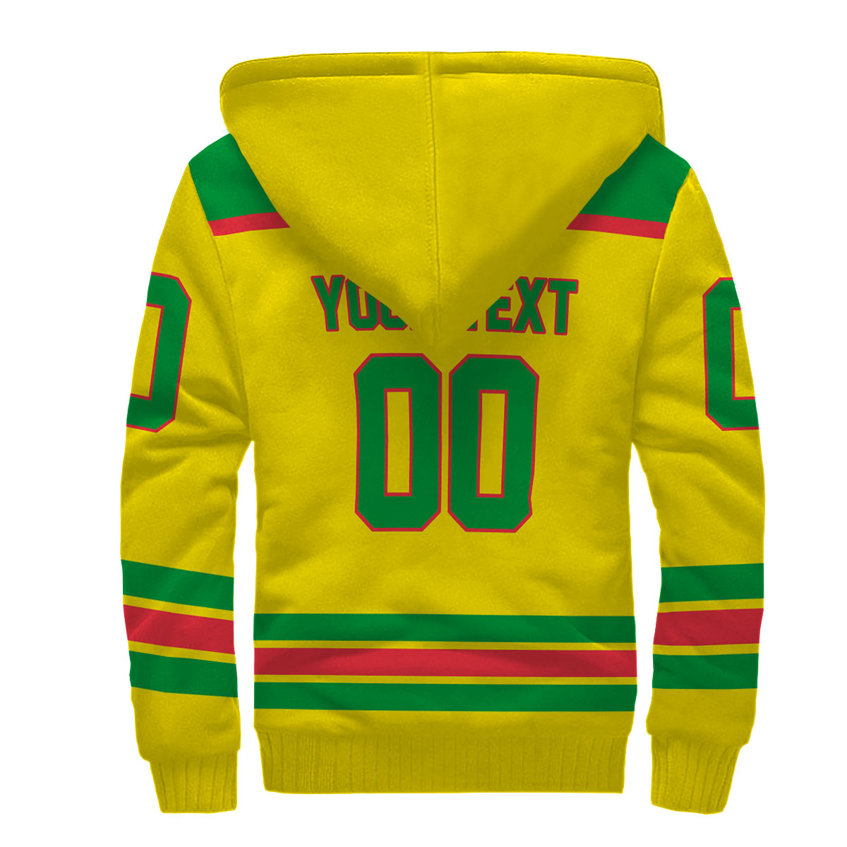 Zimbabwe Sherpa Hoodie Flag & Coat Of Arms Hockey Style