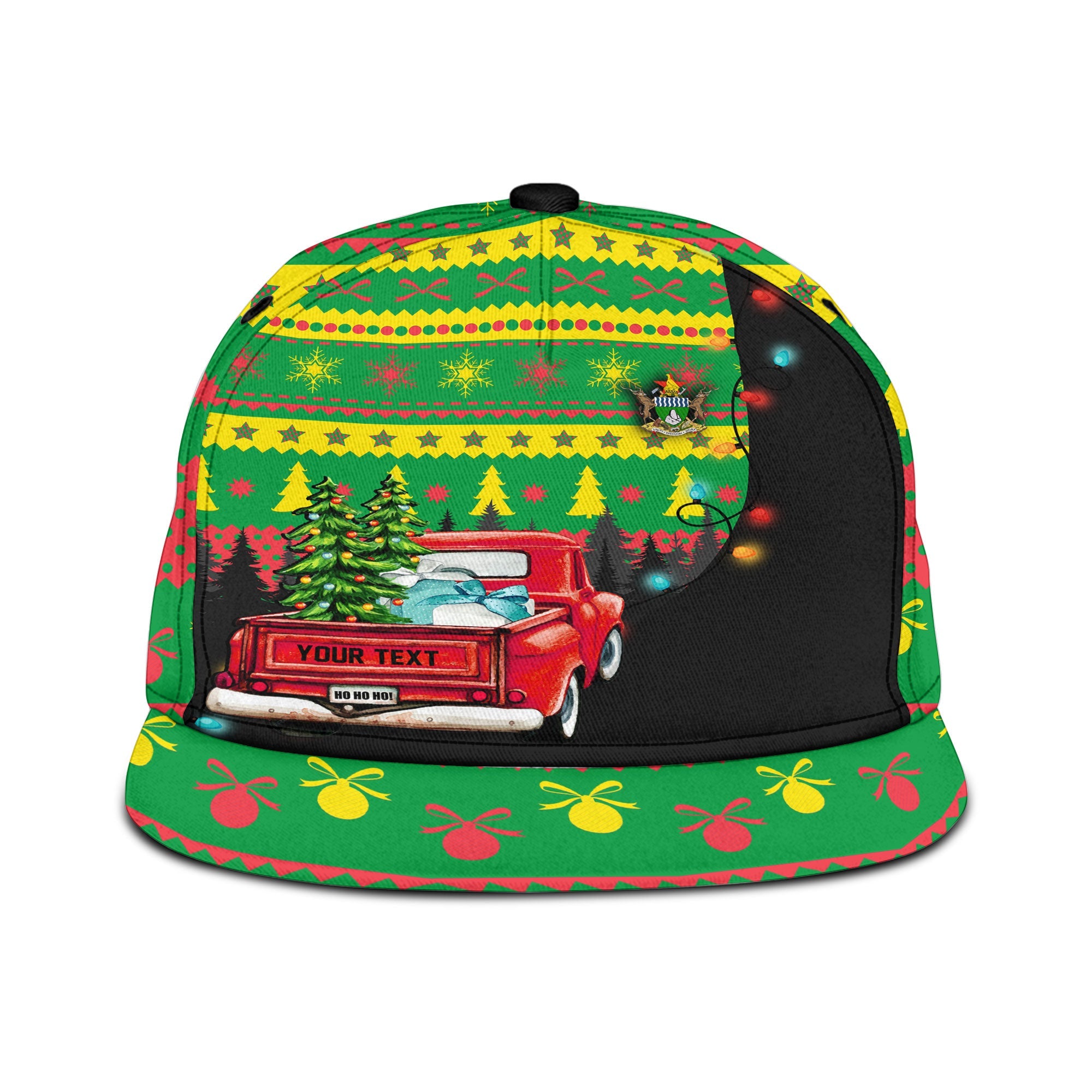 Zimbabwe Snapback Hat Coat Of Arms Christmas Style