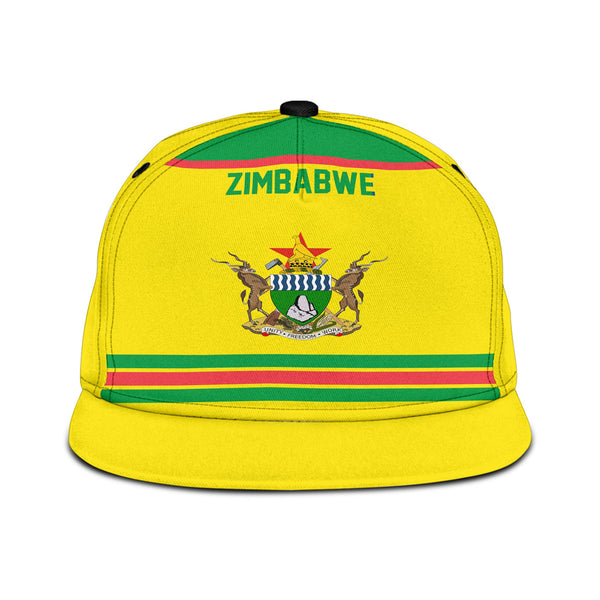 Zimbabwe Snapback Hat Flag & Coat Of Arms Hockey Style